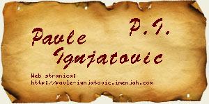 Pavle Ignjatović vizit kartica